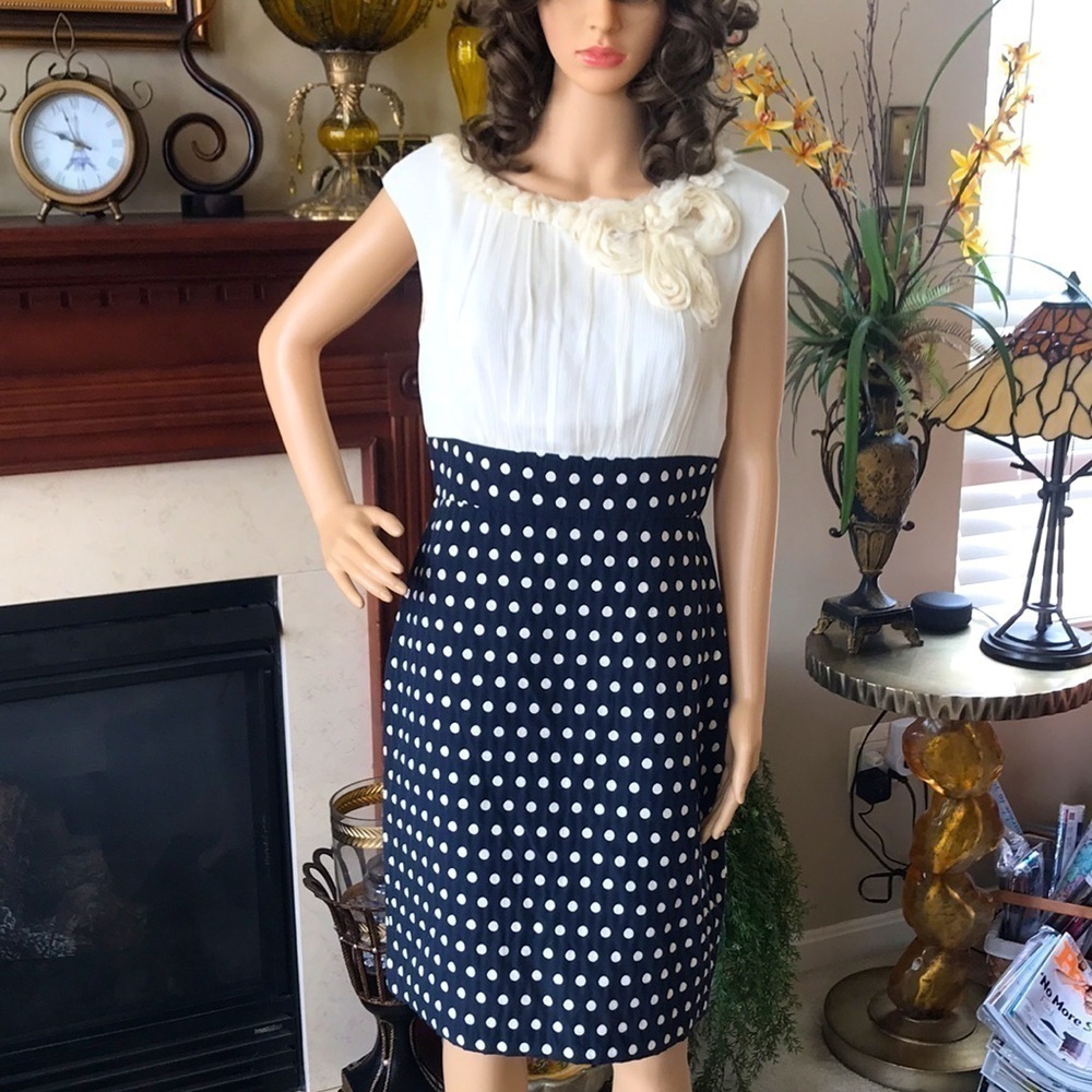 Suzi Chin for Maggie Boutique Polka Dot Silk Dress